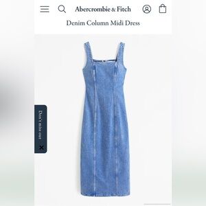 Abercrombie & Fitch - Cotton Denim Column Midi Dress